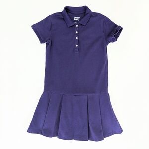 Girls Lands' End School Uniform Deep Purple Polo Dress